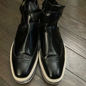 Black Zara brogan booties